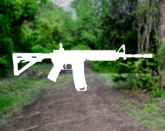Protected By AR-15 Car Truck SUV Assault Rifle Gun Window Decal Sticker Bumper