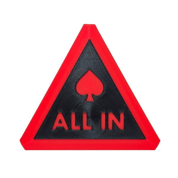 All in Triangle Button V2 for Texas Hold'em Poker - Custom Options Available - Gift and Prize Ideas