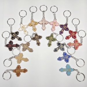 3D Printed Orthodox Christian Cross Keychains - Multiple Colors Available - Christian Bookstore Supplies