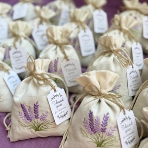 Großer Lavendel gestickter Beutel Baumwolltasche gefüllt mit Lavendel-Blumen, die Gastgeschenke Wedding sind