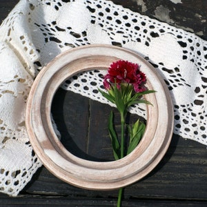 Small wooden photo frame for decor, Beige distressed picture frame, Vintage shabby chic frame style, Cute mini frame for gift or decor &quot;Nim&quot;