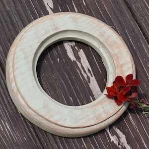 Rustic wood picture frame, Wall photo frame from distressed wood, Picture frame solid wood with real glass, Round picture frame for decor