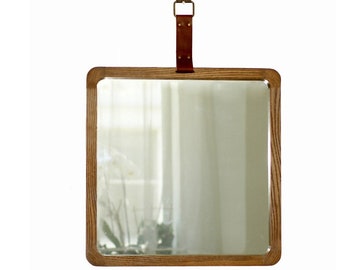 Espejo de madera moderno, espejo art déco, espejo de dormitorio de madera maciza, decoración de estilo rústico, espejo de madera de granero, espejo industrial, espejo decorativo.