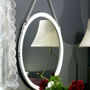 White Round Mirror Wall Mirror Home Decor Hanging Mirror Etsy