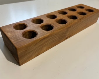 Solid wood pencil holder, Crayon holder, Adult coloring, Artist pencil organizer, Wood desk organizer, Pen box, Desk storage, Pen holder