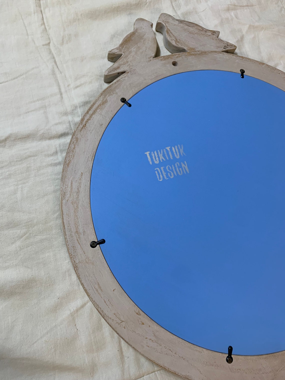 Round Mirror Bird Mirror Shabby Chic Mirror Circle Etsy