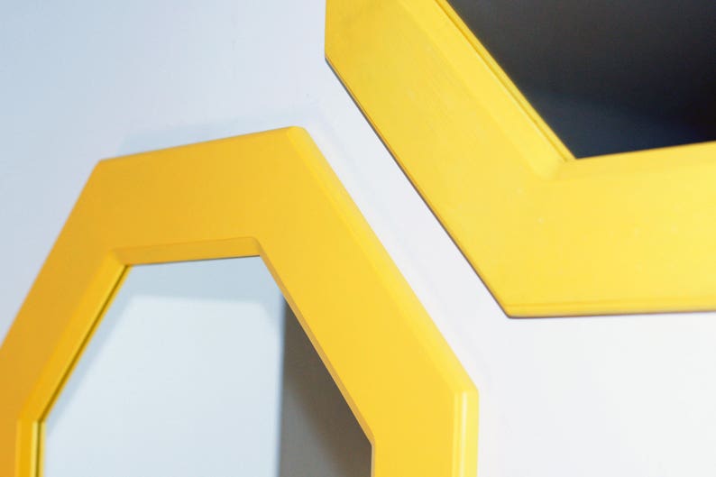 Octagonal Mirror Sydney Yellow Modern Image 0