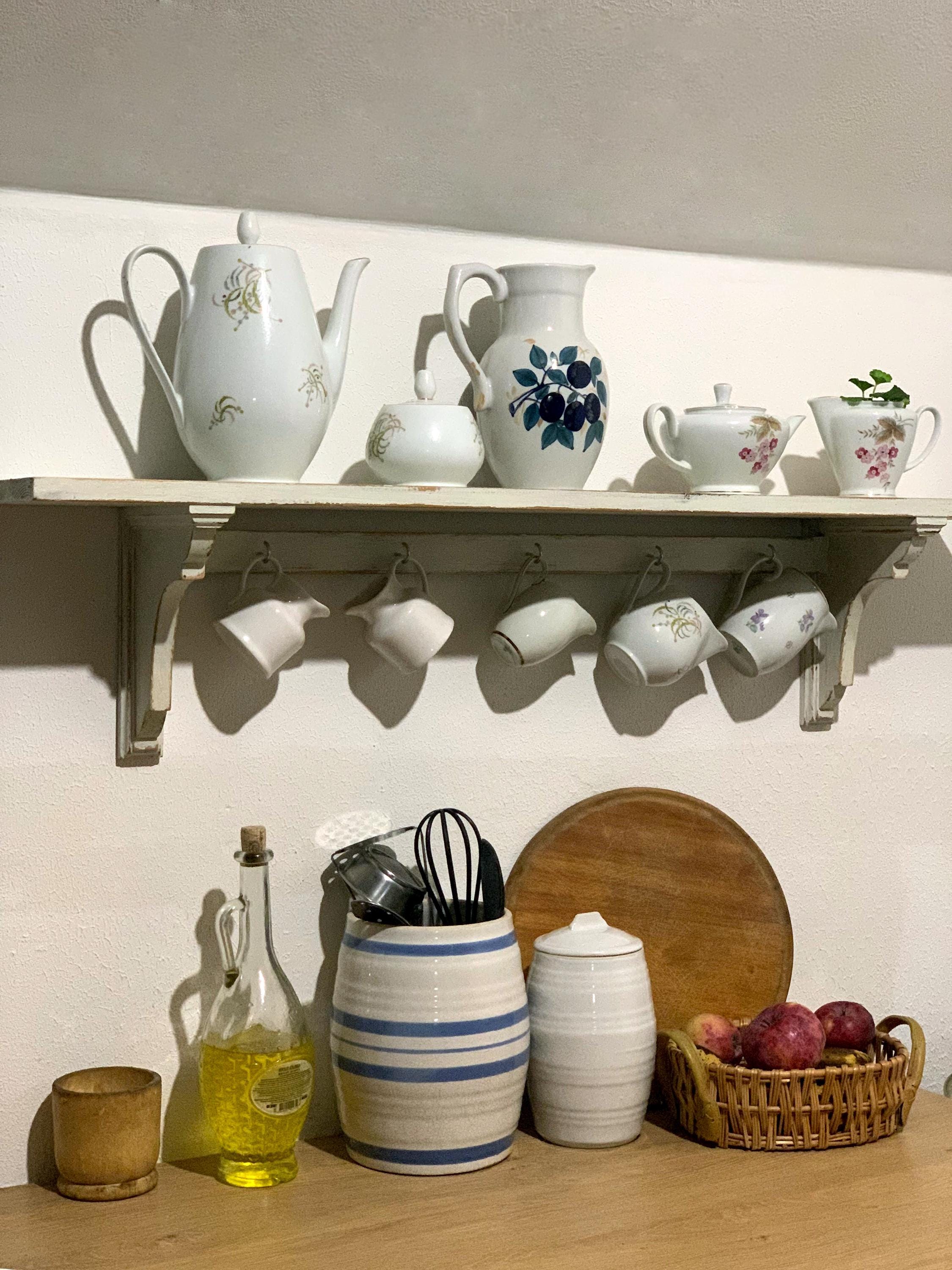 ESynic Mensola Galleggiante Industriale 2 Ripiani, 3 Livelli In Stile Retrò, In Ferro Rustico Con Staffe, Per Cucina, Bagno, Asciugamani, Decorazione Parete