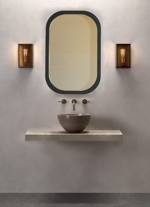 Large Wall Mirror In Black Wood Frame, Oval Bathroom Mirror Black Frame