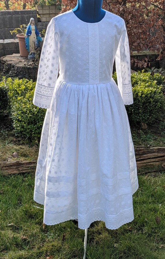 Handmade Cotton Broderie Anglaise First Communion Dress: Heirloom Quality -  Etsy Israel