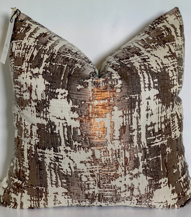 Jupiter Copper and Ivory Metallic Pillow Etsy