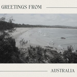Style vintage Australia Card : photographie en noir et blanc