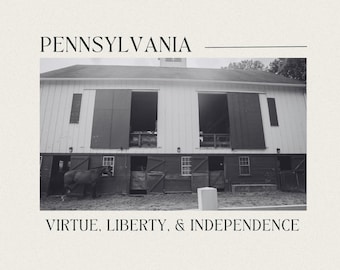 Pennsylvania, USA Post Card Vintage Style: black & white photography