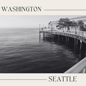 Carte postale vintage #2 Washington, Seattle Style : photographie en noir et blanc
