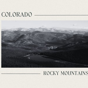 Colorado, Rocky Mountains Postkaart Vintage Stijl: zwart-witfotografie