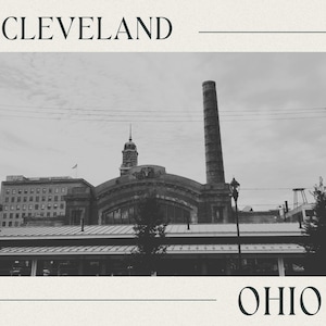 Cleveland, Ohio Post Card Vintage Style: black & white photography