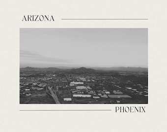Postal de Phoenix, Arizona, estilo vintage: fotografía en blanco y negro