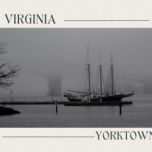 Yorktown, Virginia Postkaart Vintage stijl: zwart-witfotografie
