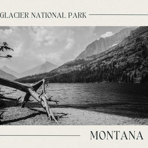Style vintage Glacier Card : photographie en noir et blanc
