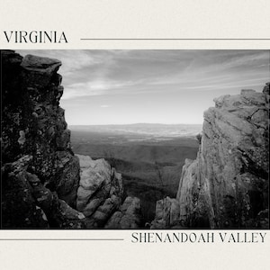 Shenandoah Valley, Virginia Postkarte Vintage Stil: schwarz weiss Fotografie