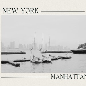 Manhattan, New York Post Card Stile Vintage: fotografia in bianco e nero