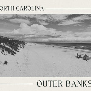 Outer Banks, North Carolina Postkaart vintage stijl: zwart-witfotografie