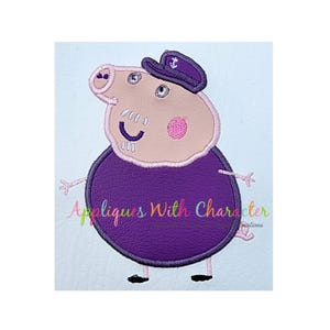 Pepper Pig Grandpa Applique Design