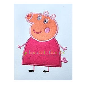 Pepper Pig Grandma Applique Design - Instant Download Embroidery File