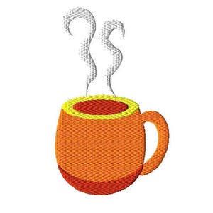 Tazza di caffè ricamo Design, riempito Stitch ricamo caffè Design, Design di ricamo caffè, macchina ricamo Design, Download immediato