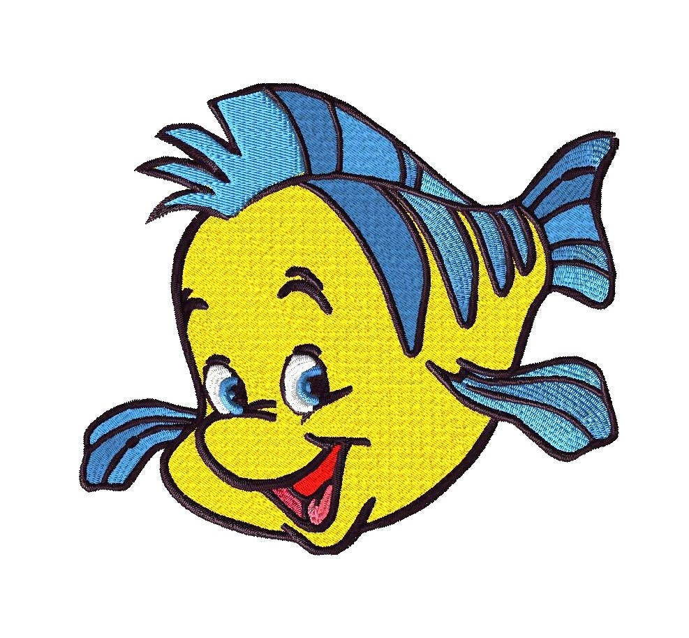 Flounder Disney's Nemo Embroidery Design Baby Embroidery Etsy
