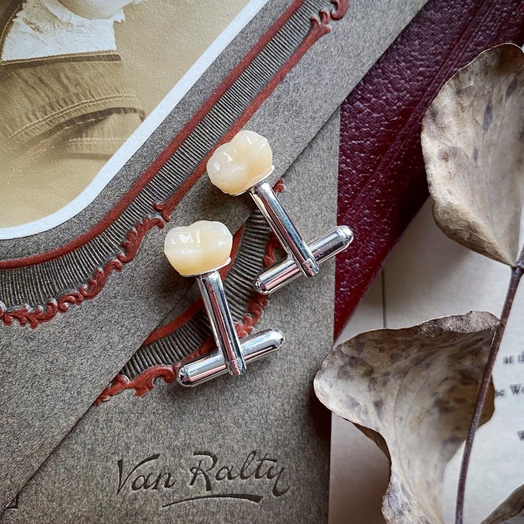 The Great Gatsby Meyer Wolfsheim Style Human Molar Tooth Cufflinks