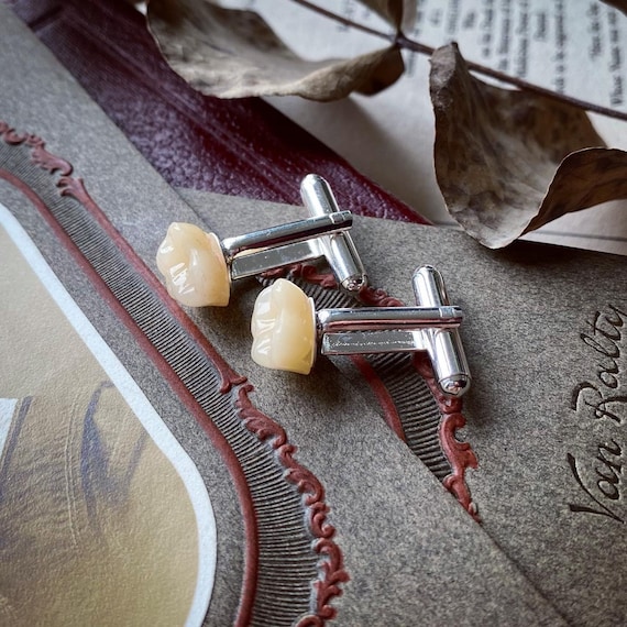 The Great Gatsby Meyer Wolfsheim Style Human Molar Tooth Cufflinks