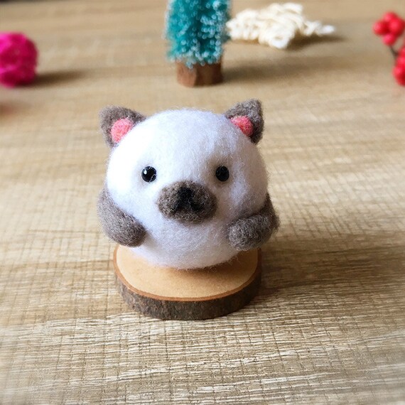 Handmade Needle felted felting kit project Woodland Animals seal cute for  beginners starters