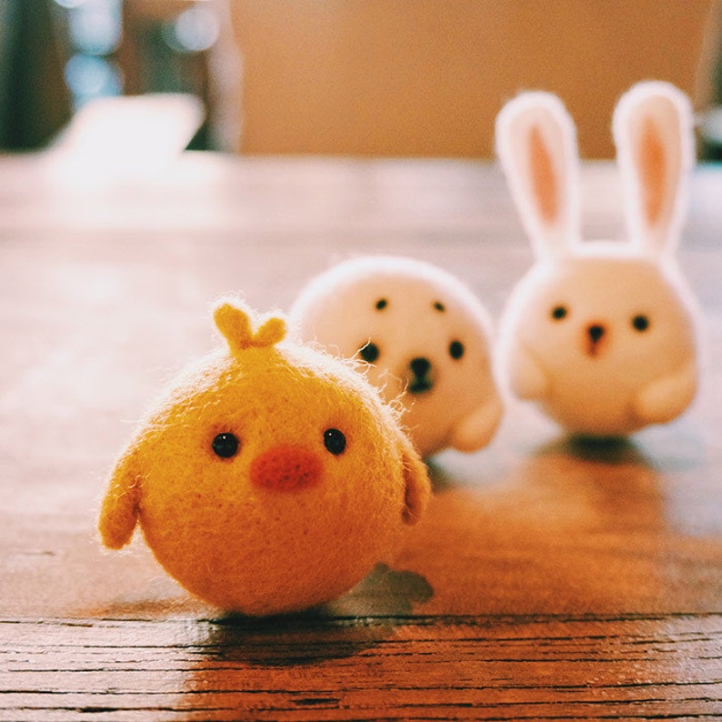 Needle Felted Felting Kit Project Woodland Animals Cute for Etsy