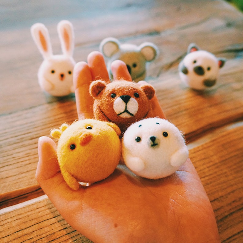 Needle Felted Felting Kit Project Woodland Animals Cute for Etsy