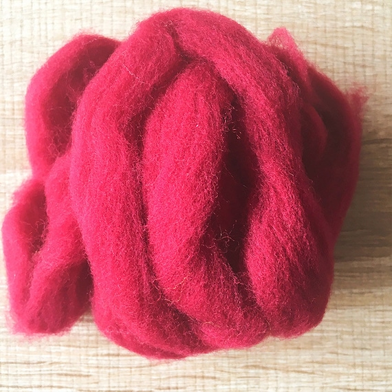 Needle felted wool felting Cranberry Red wool Roving for felting