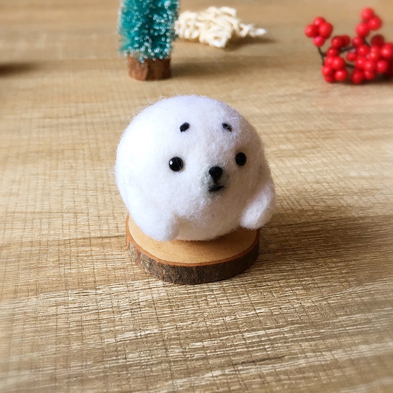 Needle Felted Felting Kit Project Woodland Animals Seal Cute Etsy