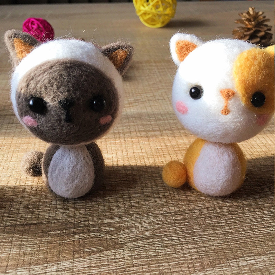 Needle felted felting kit project Animals cat cute for Etsy