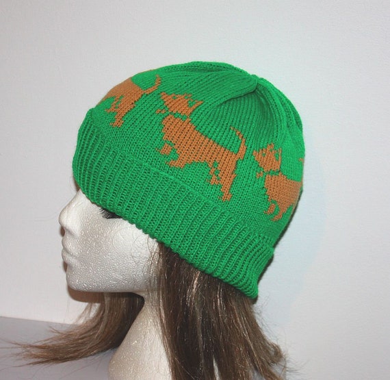 Emerald Green Beanie Hat With Beige Short Hair Chihuahua Dogs Etsy