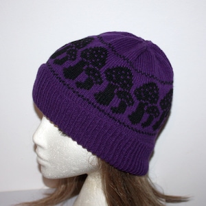 Toad Stools Mushrooms in a Choice of Colours Beanie Hat - with or without Pompom option - teenager to adult sizes