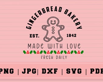 Lebkuchen Bäckerei PNG: Weihnachtsplätzchen Sublimation (Digitaler Download)