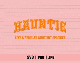 Hauntie Auntie Halloween Design: Spooky Ghost Spider (SVG, PNG, JPG Digital Download)