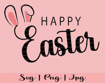 Fröhliche Osterhasenohren PNG, JPG, SVG (Digital Download)
