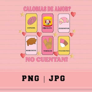 Calorias de amor No Cuentan Png| Concha Shirt| You&#39;re Concha For My Cafecito| Concha Valentine&#39;s Day|  Cafecito y Chisme Valentine&#39;s Day