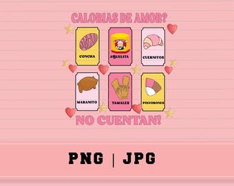 Calorias de Amor No Cuentan Valentine's Day (PNG, JPEG)
