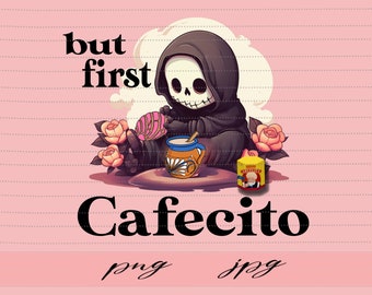 Pero primero, Cafecito Fantasma PNG: Paquete Latina (Descarga digital)