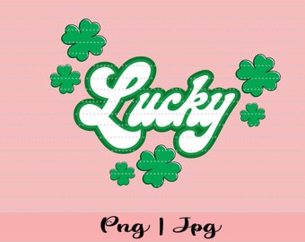 Lucky Shamrock SVG: St Patrick's Day Varsity Letters (Digital Download)