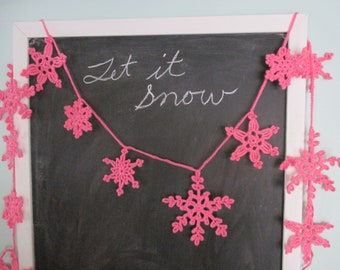 Candy Snowflake Crochet Garland
