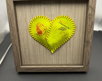 Shadow Box - Softball Heart