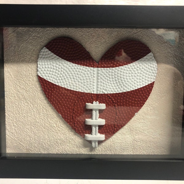 Shadow Box - Football Heart